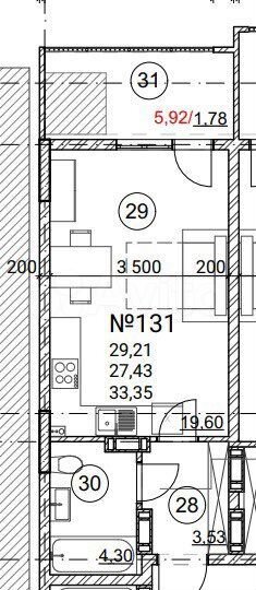 1-к. квартира, 33,4 м², 2/9 эт.