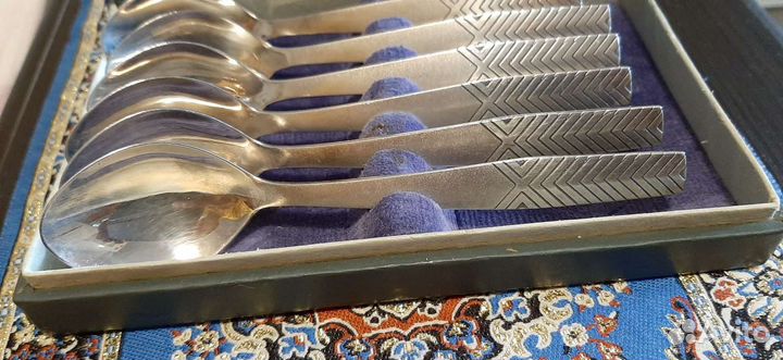 Набор чайных ложек ссср. Мельхиор. 6 штук