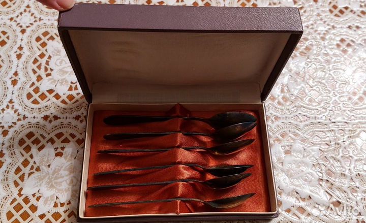 Набор чайных ложек СССР / мельхиор с золоч. / 6 шт