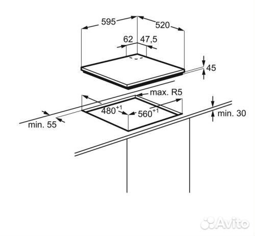 Поверхность газовая Electrolux KGG 6456K новая