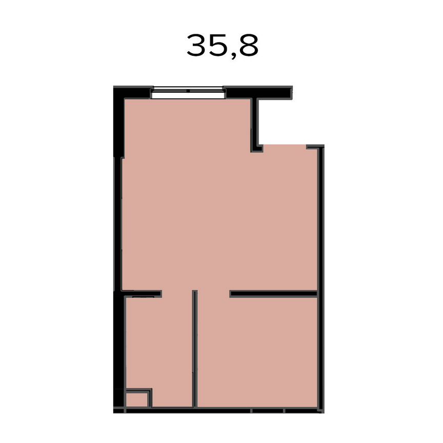 1-к. апартаменты, 35,8 м², 1/8 эт.