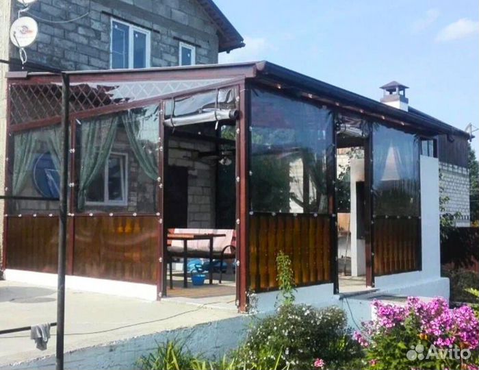 Мягкие окна для беседки веранды