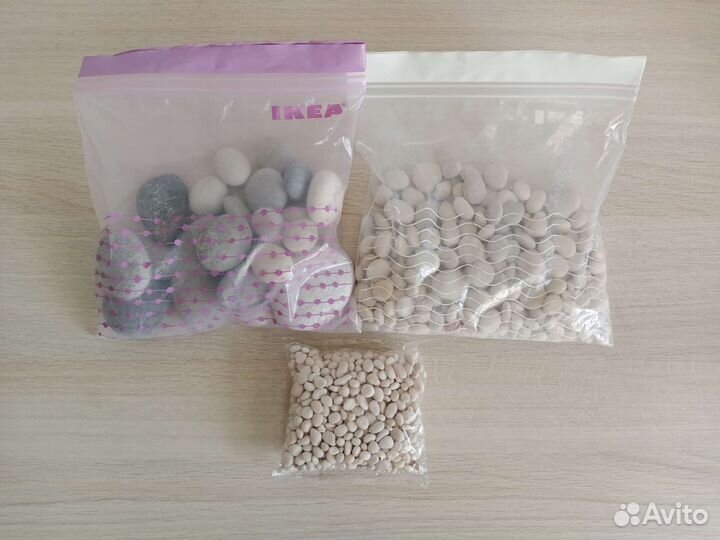 Морская галька белая натуральная