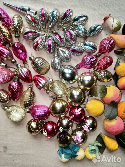 Елочные игрушки СССР ватные