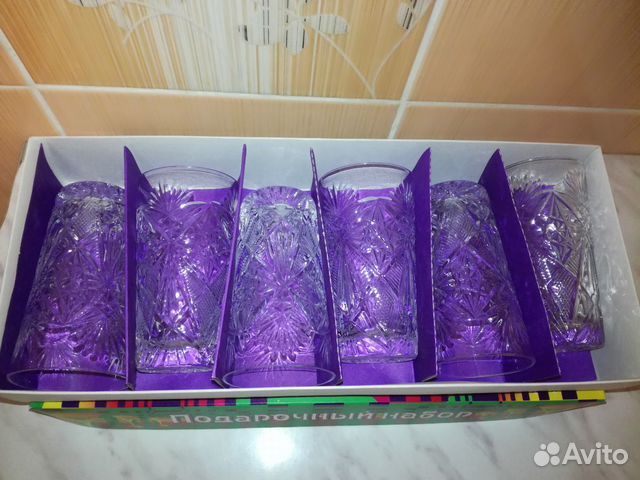 Хрустальные стаканы-180мл, высота - 12см., диам.-7