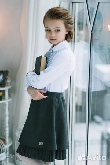 Школьная форма. Юбка школьная серая на рост 152см