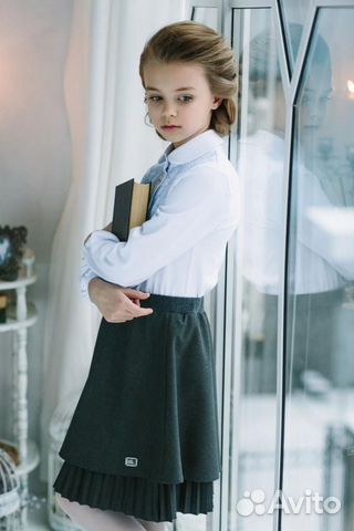 Школьная форма. Юбка школьная серая на рост 152см