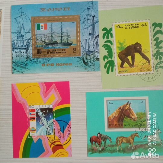 8 Почтовых блоков + сцепка. Разных стран. Кипр