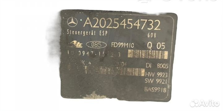 Блок абс, A2025454732 Mercedes-Benz C W202 1993-2000 года