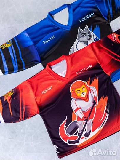 Хоккейная майка волк (цвет:синий, 28-42р.)