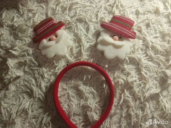 Ободок с лицами деда мороза