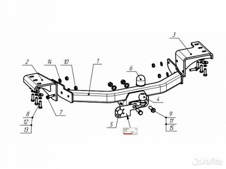 Фаркоп Bosal 3015-F на Toyota Fortuner с 2017 г/в