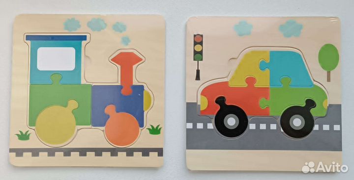 Пазлы вкладыши деревянные новые развивающие