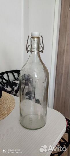 Бутылка IKEA korken с пробкой, стекло, 1 л