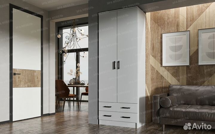 Шкаф Дуэт белый комби Эра