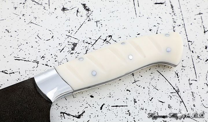 Кухонный нож Шеф № 12 сталь Х12мф акрил белый