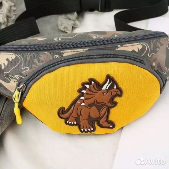 Сумка на пояс/на грудь для мальчика Динозаврик жёл