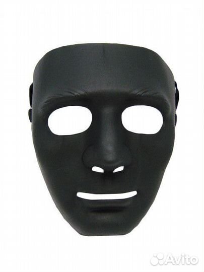 Маска Кабуки - Лицо Черное, пластик, без размера