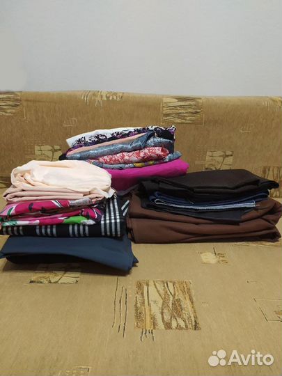 Отрезы тканей + вафельные полотенца