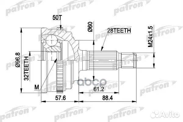 ШРУС наружн к-кт 28x60x32 ABS:50T honda: accord