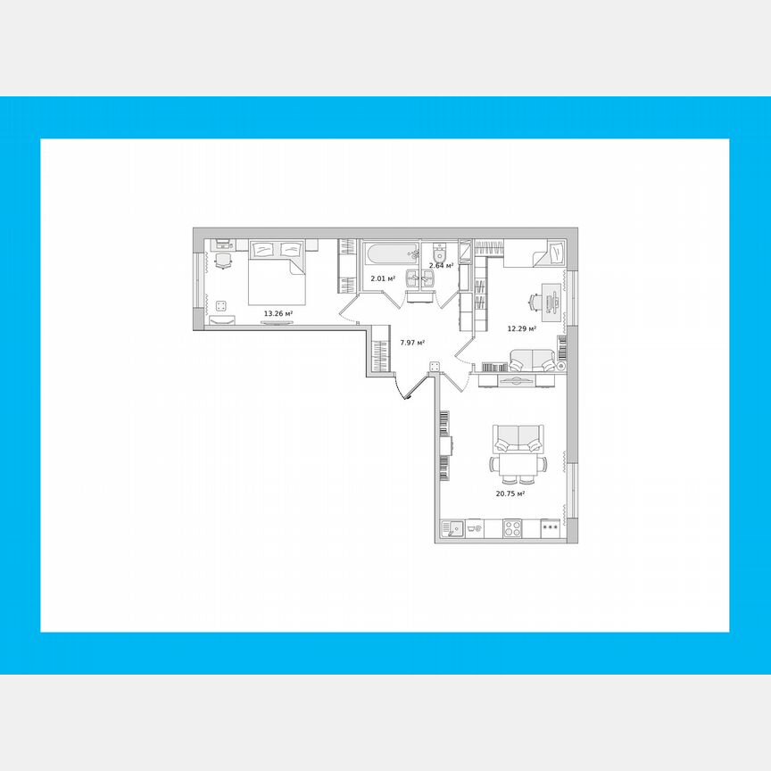 2-к. квартира, 59,4 м², 2/15 эт.