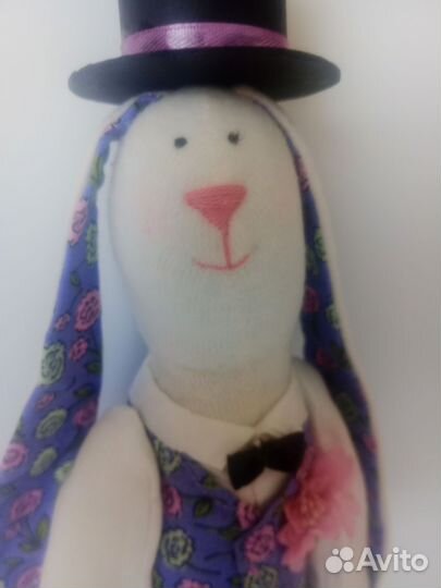 Интерьерные куклы Тильда, свадебная пара зайцы