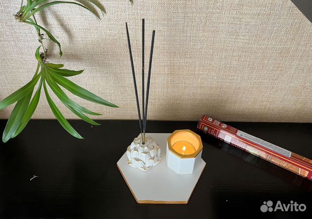 Подсвечник+подставка для благовоний+поднос-подстав