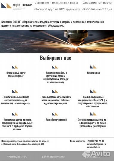 Лазерная и плазменная резка металла. Оперативно