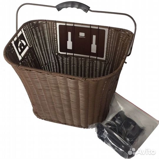 Корзина на руль LX-142 плетёная с ручкой 340х275х2