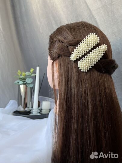 Заколки для волос жемчуг девочке