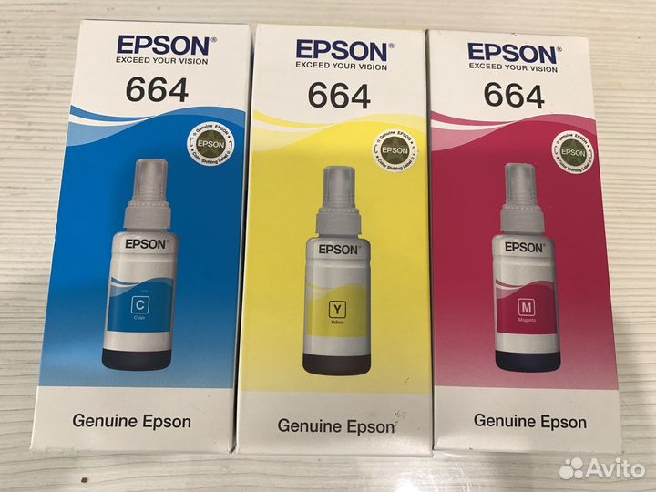 Оригинальные чернила epson 664