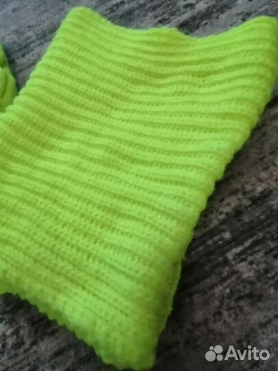 Шапка снуд и варежки женские