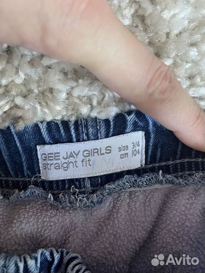 Джинсы для девочки утепленные 104