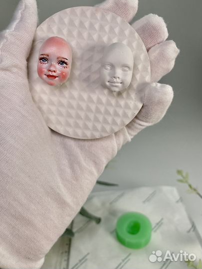 Силиконовый молд заготовка лица для ватной игрушки