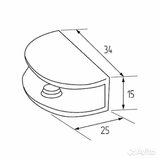 Полкодержатель мебельный для стеклянной полки