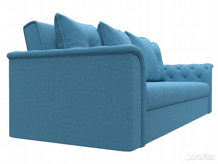 Диван книжка Сиеста прямой рогожка голубой