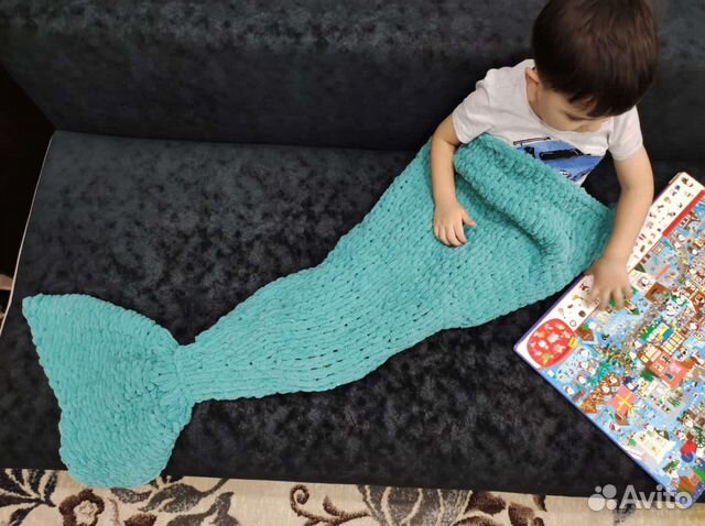 Плед хвост русалки, ручная работа