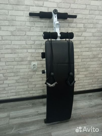 Скамья для пресса, спины с эспандерами