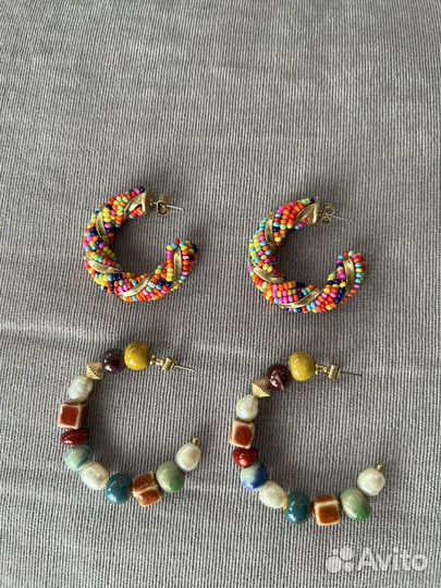 Серьги кольца zara