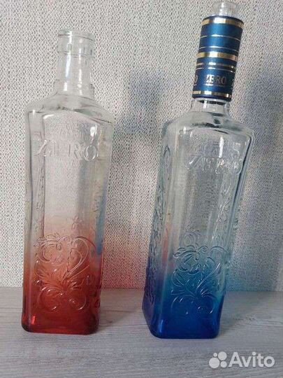 Красивые стеклянные бутылки 2шт