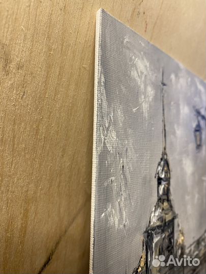 Картина маслом на картоне. Санкт-Петербург