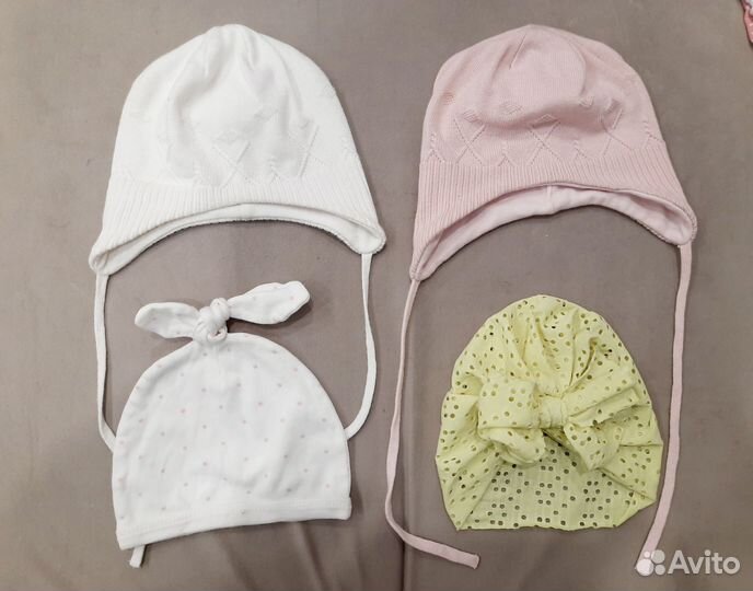 Шапочки для девочки, для двойни