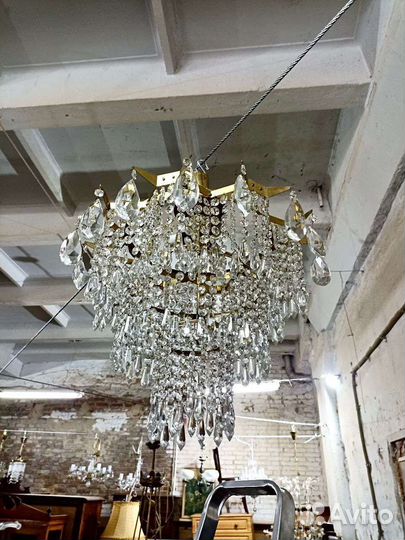 Винтажная хрустальная люстра, Чехословакия