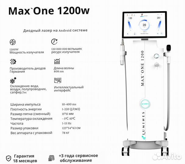 Аппарат для эпиляции люминес максван 1200 Вт