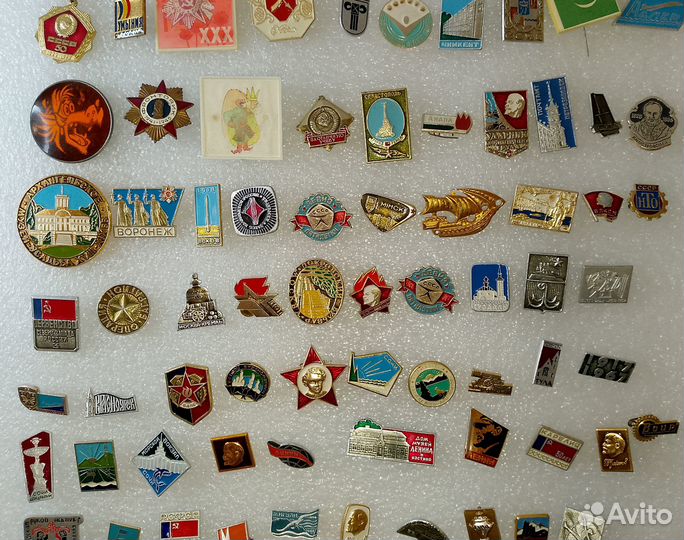 Много значков СССР. 80 штук