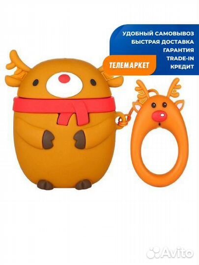 Силиконовый чехол для Apple AirPods (Олень)