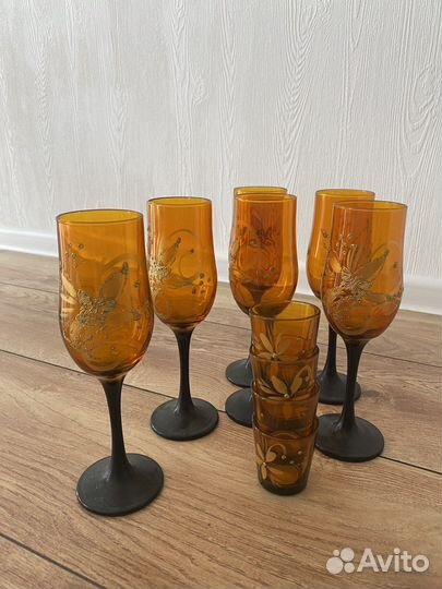 Фужеры цветное стекло