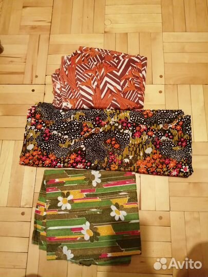 Отрезы тканей сатин, ситец, крепдешин