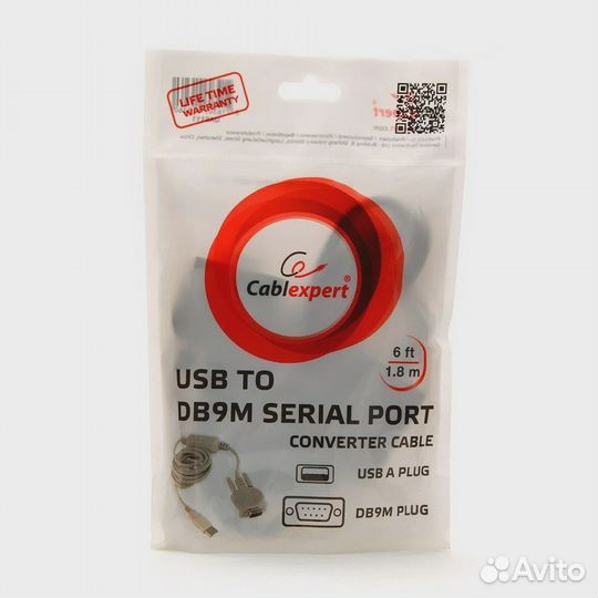 Кабель адаптер USB на RS-232 RS232 COM DB9 1,8 м