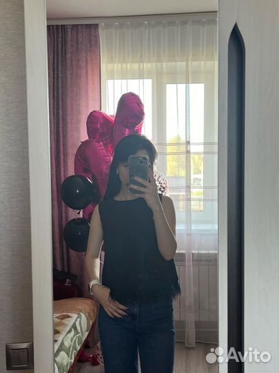 Топ женский с перьями